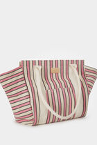 Striped tote bag ivory women