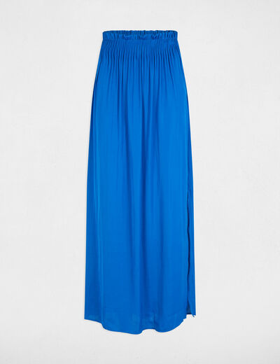 Flowy long skirt with elastic waist electric blue women