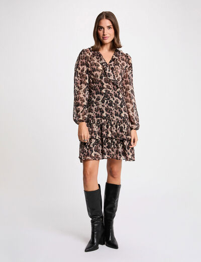 short v neck dress multicolor women Short V-neck dress multicolor women