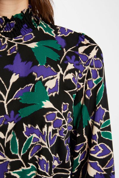 Long-sleeved blouse with vegetal print multico ladies'
