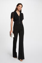 Top short sleeves and pleats black women