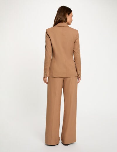 High-waisted wide-leg trousers brown women