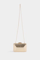Clutch bag metallised effect gold yellow women