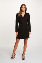 robe blazer col v noir femme black women