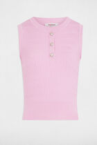 Sleeveless knitted vest top pastel pink women