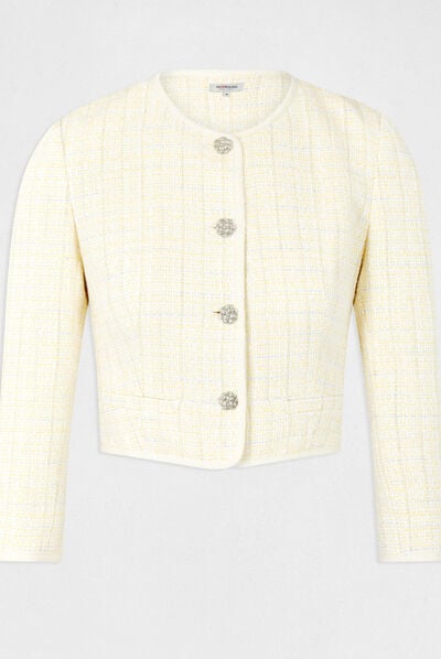 Straight jacket with 3/4-length sleeves yellow ladies'