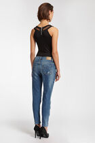 Jersey and tulle top black women