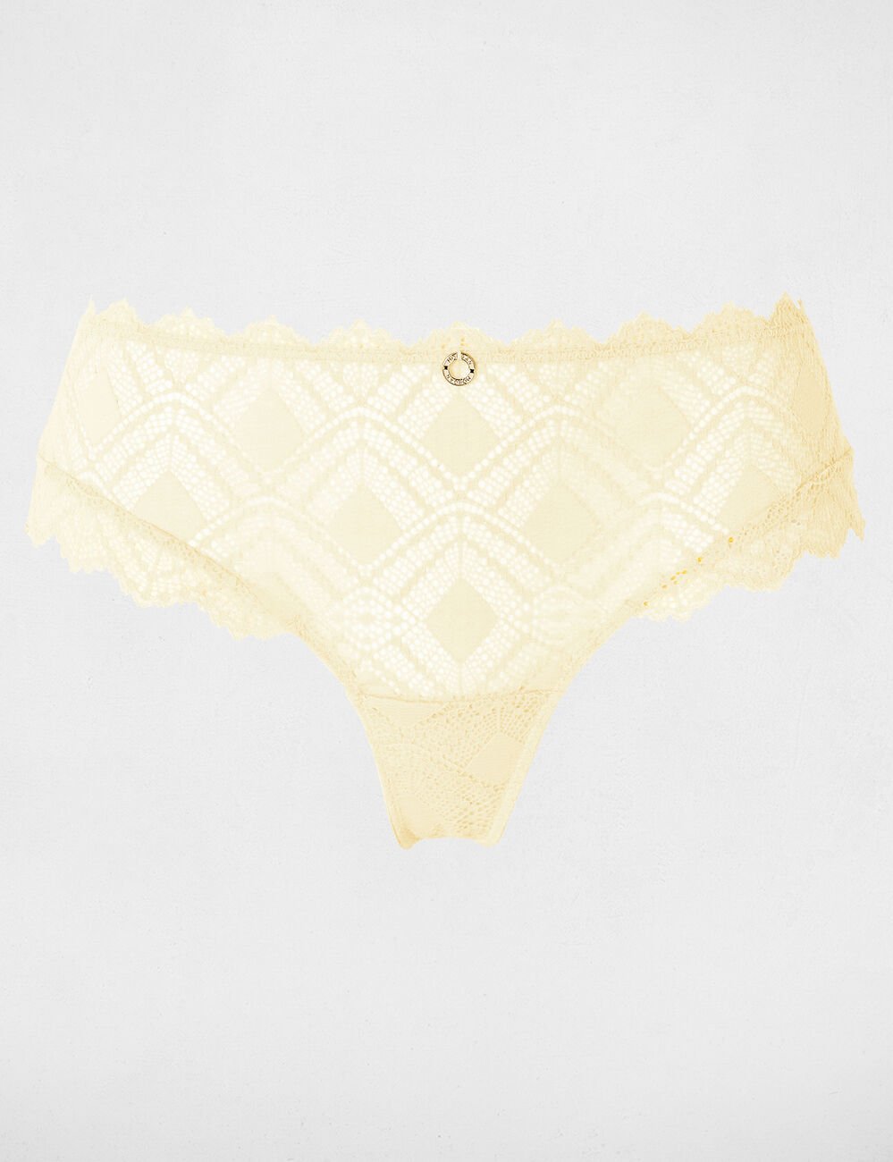 Lace shorts yellow women