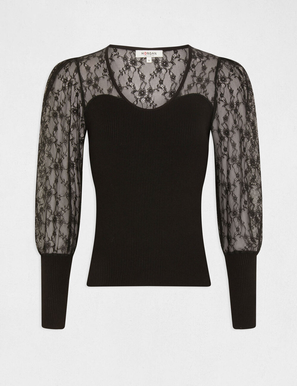 Jumper with laced long-sleeved black women