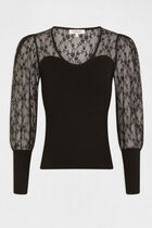 Jumper with laced long-sleeved black women