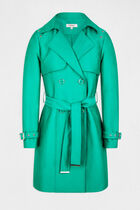 Straight belted trenchcoat green women