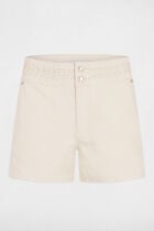 Low-waisted denim shorts cream women