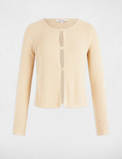 Long-sleeved cardigan gold yellow women
