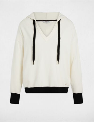 Jumper V-neck and hood white women