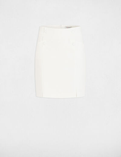 Mini skirt with buttons ivory women