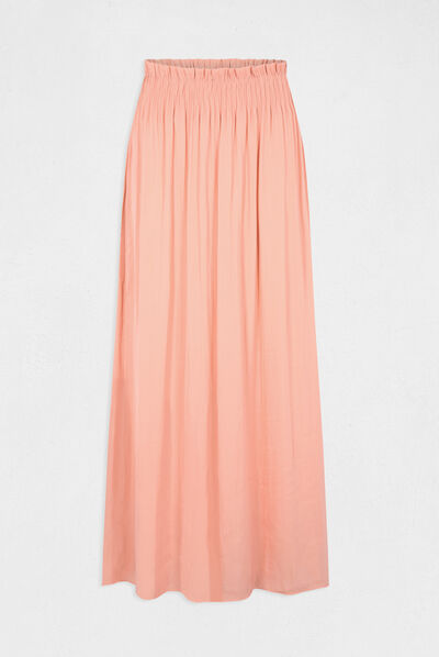 Loose maxi skirt with elasticised waist medium pink ladies'