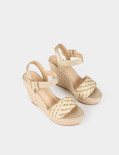Sandals with wedge heels gold yellow women