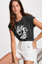 Short sleeve T-shirt dark grey women