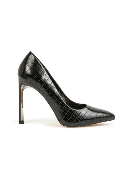 Stilettos with croc effect black ladies'