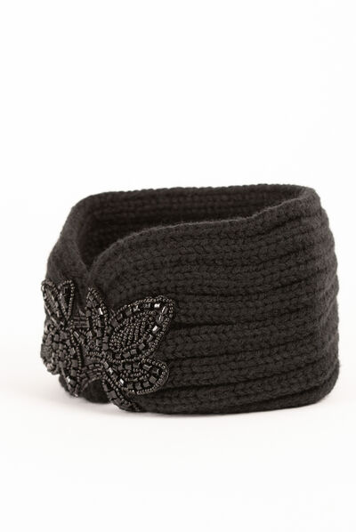 Beaded headband black ladies'
