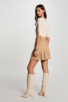 Jupe courte suédine camel femme