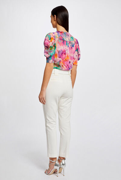 Printed short-sleeved shirt multico ladies'