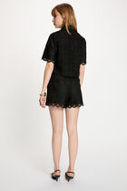 Wide leg lace shorts black women