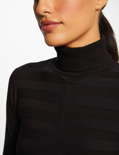 Long-sleeved jumper turtleneck black ladies'