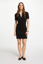 Robe tricot courte ajustée noir femme