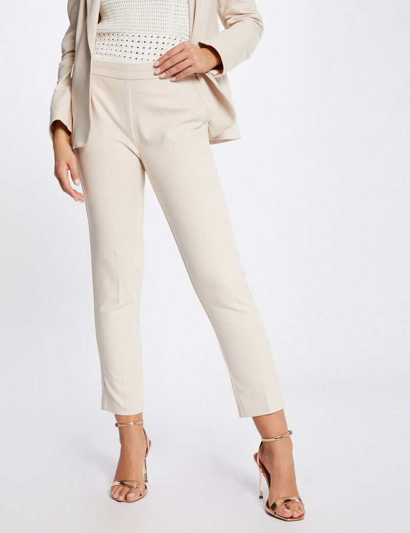 cropped cigarette trousers ivory women Cropped cigarette trousers ivory women