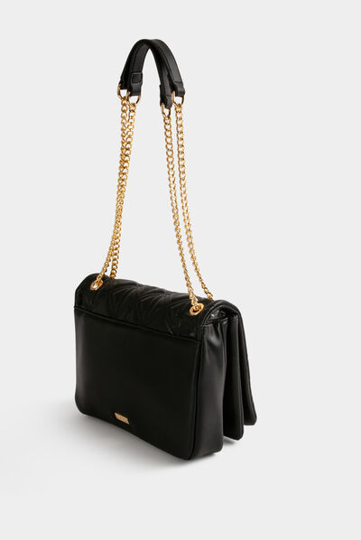 Clutch bag with quilted effect black ladies'