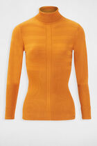 Fitted high neck sweater mustard women