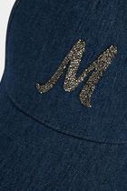 Denim cap M rhinestones stone wash denim women