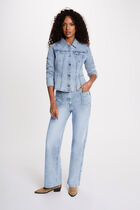 Fitted denim jacket heavy stone wash denim women