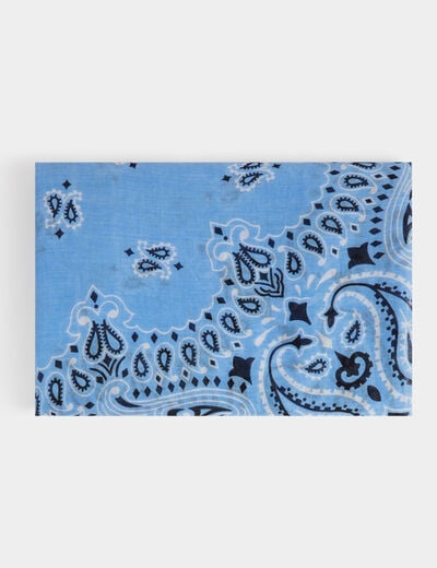 Bandana print scarf sky blue women