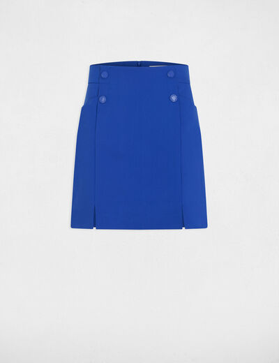 Mini skirt with buttons electric blue women