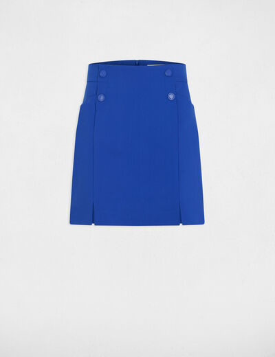 Mini skirt with buttons electric blue ladies'
