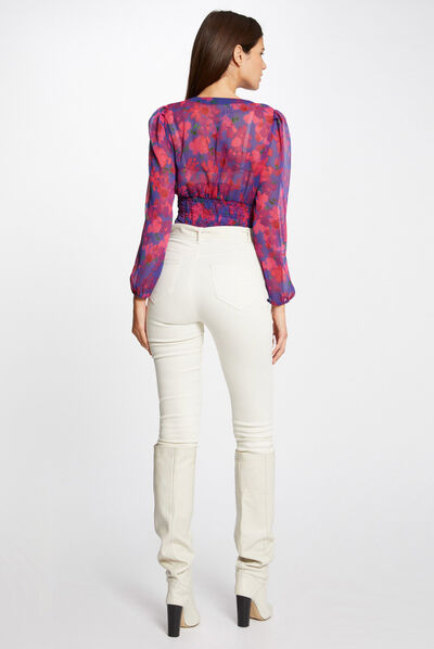 Long-sleeved shirt floral print multico ladies'