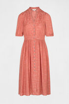 Straight dress with paisley print rust women