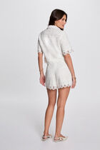 Wide leg lace shorts white women
