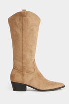 Bottines western à talons sable femme
