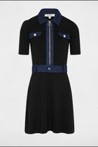 A-line mini knitted dress black women