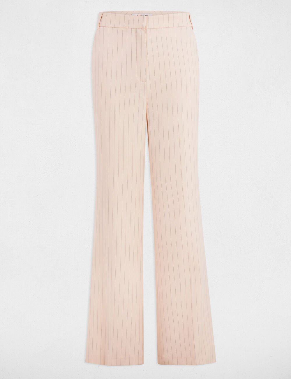 Striped wide leg trousers light pink women