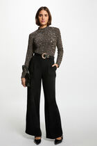 Loose flare trousers black women