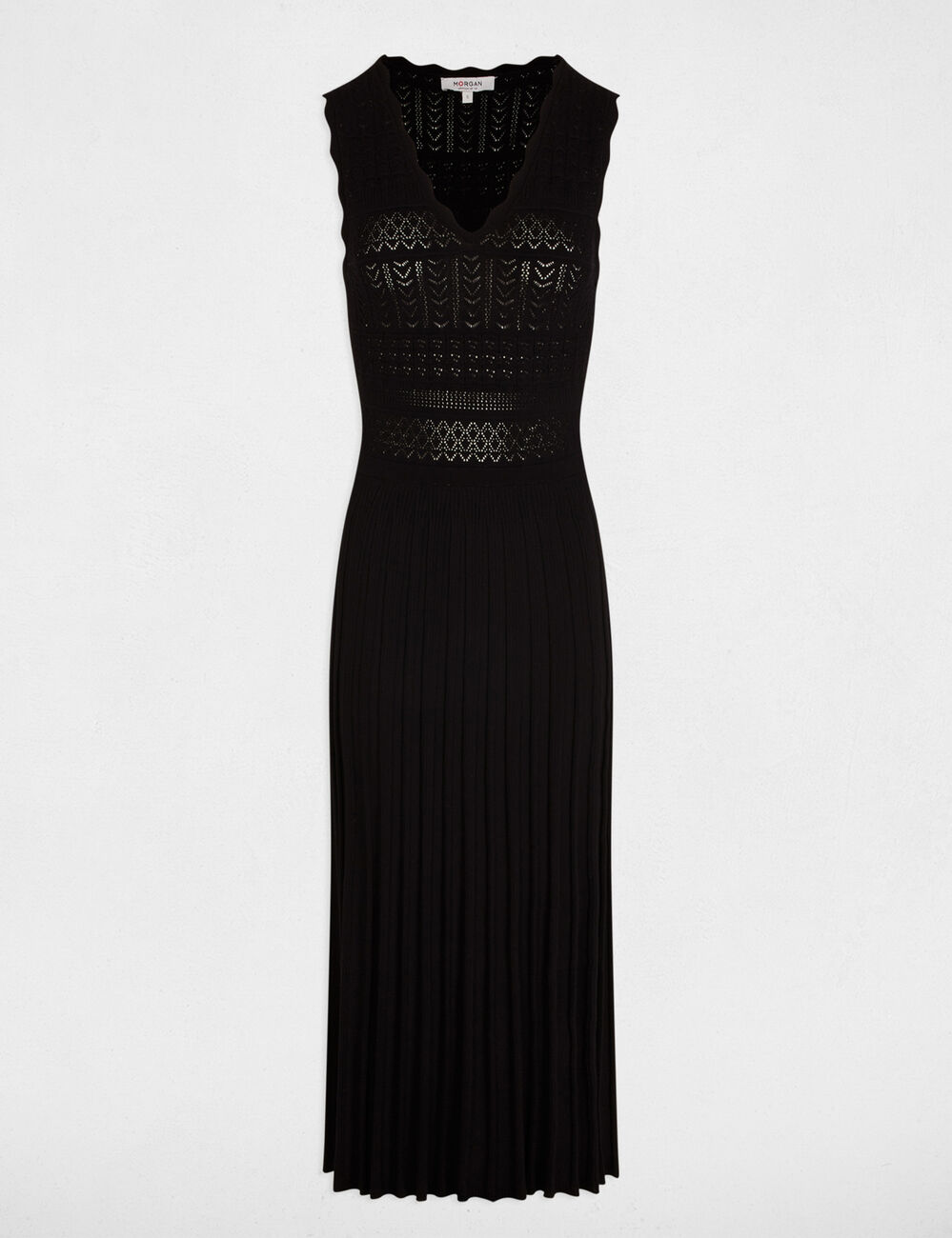 Knitted v-neck dress black women