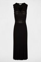 Knitted v-neck dress black women