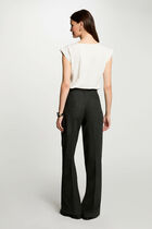 Wide leg trousers with darts anthracite grey women