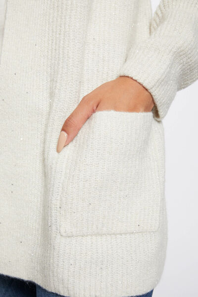 Long-sleeved cardigan beige ladies'