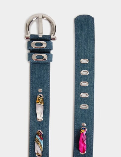 Denim belt with scarf denim women