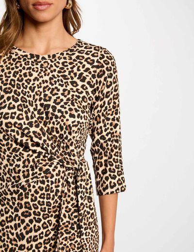 Printed fitted mini dress multicolor women